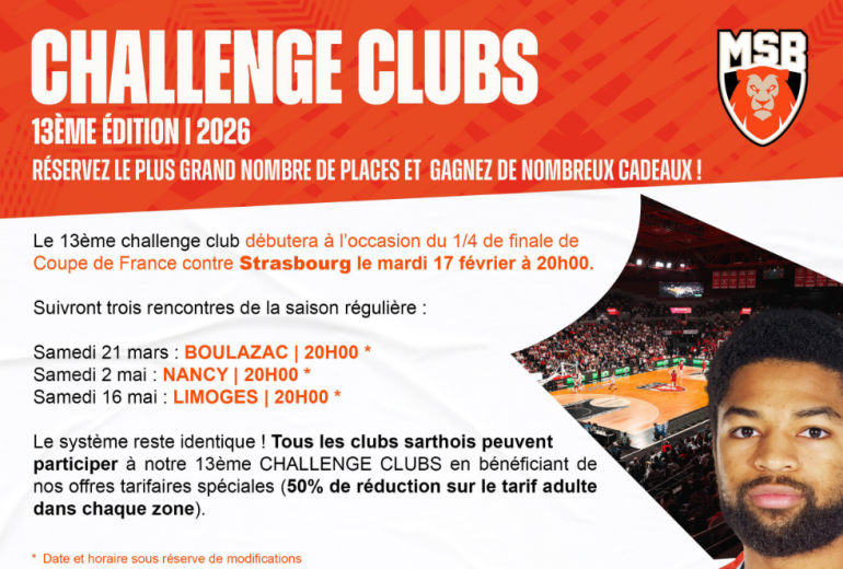 Places pour les matchs du MSB à demi-tarif